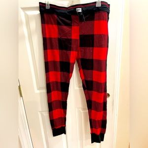 Lazy one sleep joggers red/black plaid XL NWT